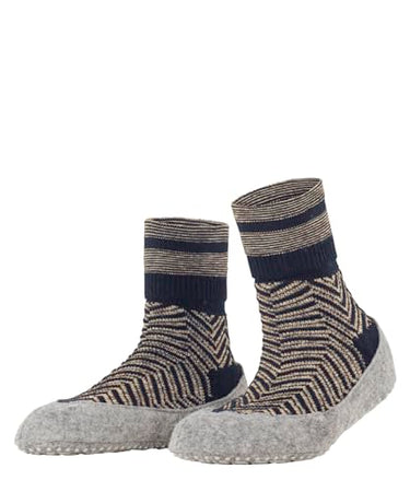 FALKE Damen Cosyshoe Herringbone W HP Schurwolle Rutschhemmende Noppen 1 Paar Hausschuh-Socken, Grau Grey Melange 3270, 37-38 im Sale